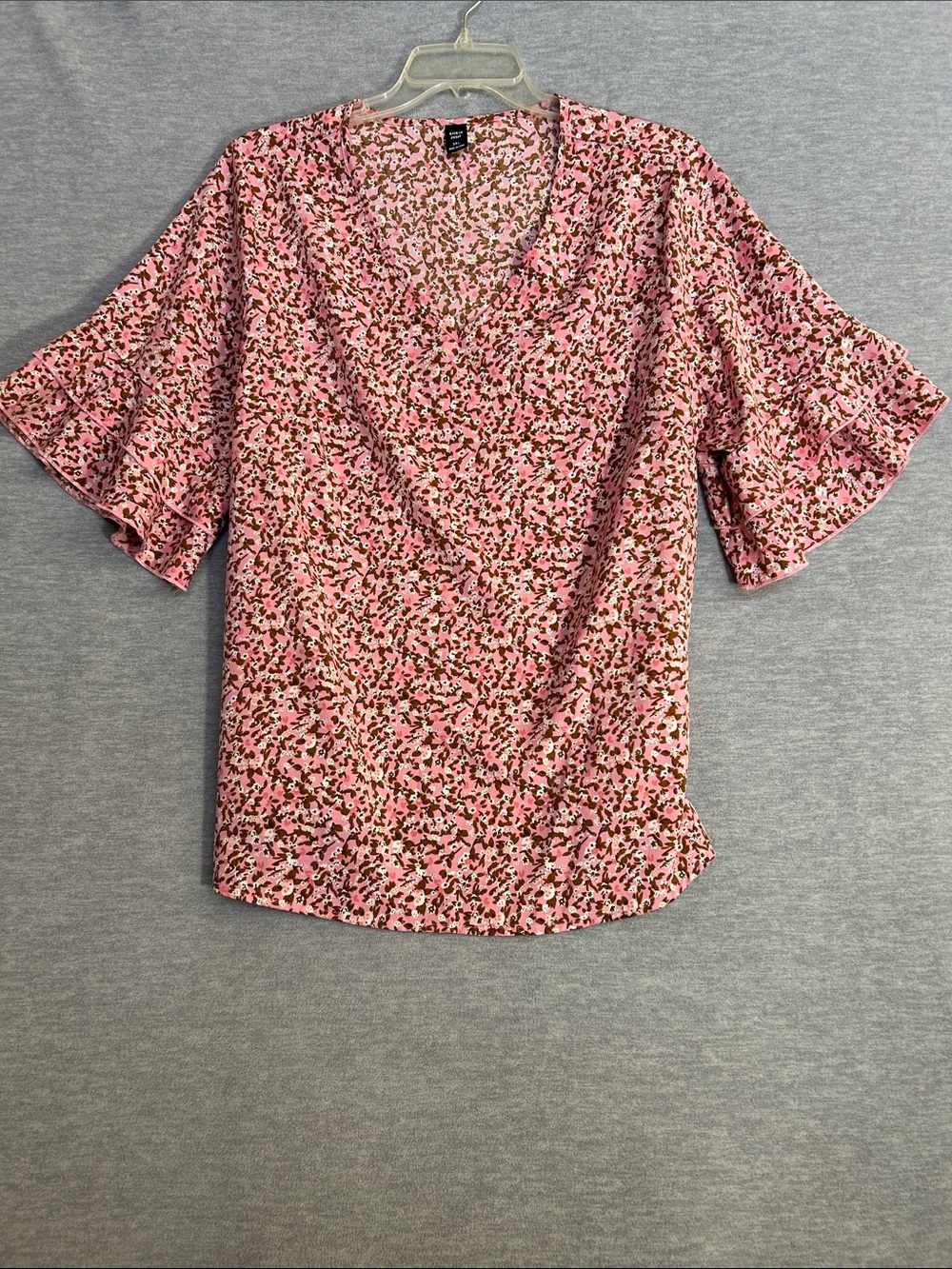 SHEIN Cottage Core Country Cowgirl Ruffled Sleeves Relaxed Fit Floral Top